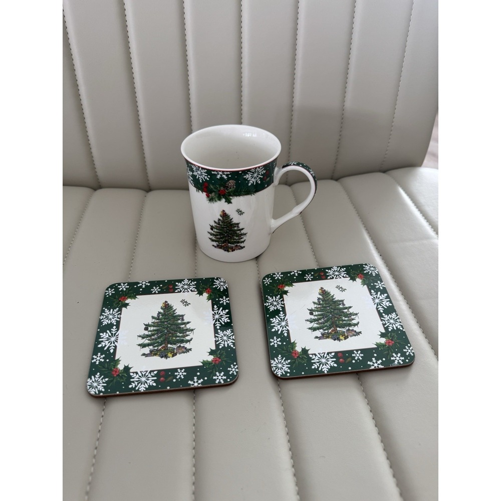 Spode Christmas Tree 2019 Annual Collection Coffee Cup Mug & Coaster Set